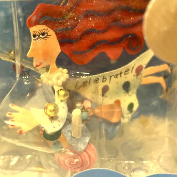 Karen Rossi Hanging "Celebrate" Mobile Woman Figurine Decor Ornament Vintage NEW - Picture 4 of 4